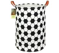 HUNRUNG Laundry Hamper,Large Canvas Fabric Lightweight Storage Basket Toy Organizer Dirty Clothes Collapsible Waterproof for College Dorms, Children Bedroom,Bathroom（Roud-Football）