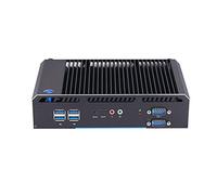 HUNSN Fanless Industrial PC, IPC, Mini Computer, Windows 11 Pro or Linux Ubuntu, Intel Core I5 5300U, BH22, PXE, WOL Supported, Type-C, 2 x COM, 2 x LAN, VGA, 2 x HDMI, 8G RAM, 128G SSD