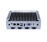HUNSN Fanless Industrial PC, Mini Computer, IPC, Intel Core I7 6500U, Windows 11/ Linux Ubuntu, IX10, 6 x COM, VGA, HDMI, 2 x I211-AT LAN, SIM Slot, 32G RAM, 512G SSD, 1TB HDD