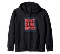 Hunt or Be Hunted Graphic per un look di sopravvivenza Felpa con Cappuccio