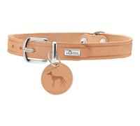 HUNTER AALBORG - Collare per cani in pelle, semplice, resistente, confortevole, 42 (S), colore: naturale