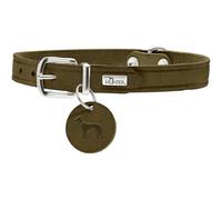HUNTER AALBORG - Collare per cani in pelle, semplice, resistente, confortevole, 52 (M), verde oliva