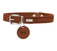 HUNTER AALBORG - Collare per cani, in pelle, semplice, resistente, confortevole, 60 l, colore cognac