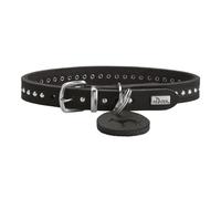 Hunter Aalborg Style Collare per cani in pelle bovina ingrassata, robusto, confortevole, con eleganti borchie decorative, prodotto in Germania, nero, taglia: 27