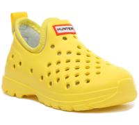 HUNTER Bambini Originale Leggero Gomma Outdoor Unisex Scarpe IN Giallo UK 5 - 11