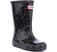 HUNTER Bambini Primo Brillantini Slip On Wellington Unisex Stivale Nero UK 1 -