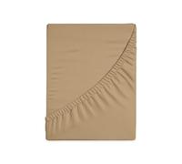 HUNTER BEDDING Lenzuolo con angoli king size in 100% puro cotone a fibra lunga a 400 fili, 1 pezzo, lenzuolo con angoli da 160 x 200 cm, trama rasatello, profondità 40 cm (tortora)