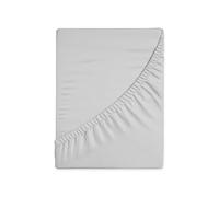 HUNTER BEDDING Lenzuolo con angoli king size in puro cotone 100% a 400 fili, 1 lenzuolo con angoli da 160 x 200 cm, trama rasatello, profondità 40 cm (argento)