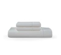 HUNTER BEDDING Set di lenzuola in puro cotone per letto super king size, 400 fili, in cotone a fiocco 300 x 280 cm, lenzuolo superiore con 2 federe (argento)