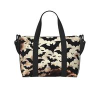 Hunter - Borsone da viaggio con stampa floreale e petali verdi, leggero, impermeabile, borsa da palestra e da viaggio per uomini, donne e ragazzi, Pipistrelli volanti di Halloween, Taglia unica