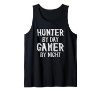Hunter By Day Gamer By Night Top Caccia Gaming Cacciatori di Cervi Canotta