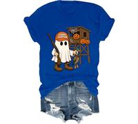 Hunter Camo Halloween Shirt Candy Hunter Camo Ghost Tee Duck Hunting T-Shirt Uomo Donna, Blu reale, S