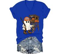 Hunter Camo Halloween Shirt Candy Hunter Camo Ghost Tee Duck Hunting T-Shirt Uomo Donna, Blu Reale - V, S