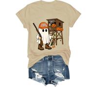 Hunter Camo Halloween Shirt Candy Hunter Camo Ghost Tee Duck Hunting T-Shirt Uomo Donna, cachi, S