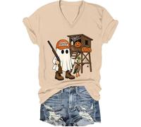 Hunter Camo Halloween Shirt Candy Hunter Camo Ghost Tee Duck Hunting T-Shirt Uomo Donna, Khaki-v, S