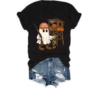 Hunter Camo Halloween Shirt Candy Hunter Camo Ghost Tee Duck Hunting T-Shirt Uomo Donna, Nero , S