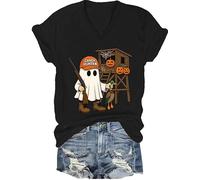 Hunter Camo Halloween Shirt Candy Hunter Camo Ghost Tee Duck Hunting T-Shirt Uomo Donna, Nero-v, S