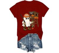 Hunter Camo Halloween Shirt Candy Hunter Camo Ghost Tee Duck Hunting T-Shirt Uomo Donna, Porpora, S