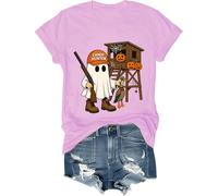 Hunter Camo Halloween Shirt Candy Hunter Camo Ghost Tee Duck Hunting T-Shirt Uomo Donna, rosa, S