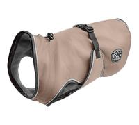 HUNTER Cappotto per cani Uppsala, colore tortora, design 2 in 1 con fodera interna sganciabile, idrorepellente, bordi riflettenti, lato addominale chiuso, vestibilità ottimale, taglia 32,5