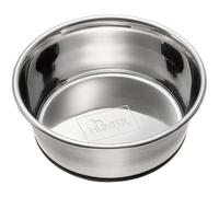 HUNTER ciotola in acciaio inox, ciotola per cibo o acqua in acciaio inossidabile, bordo inferiore con anello in silicone antiscivolo, facile da pulire e adatta alla lavastoviglie, capacità: 1100 ml