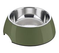 Hunter Ciotola in melamina, colore kaki con inserto in acciaio inox, antiscivolo, antigraffio e resistente agli urti, facile da pulire, lavabile in lavastoviglie, dimensioni: 700 ml