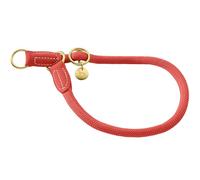 Hunter Collare da dressage Malibu in corda con anima in poliammide, collare da allenamento regolabile con anello di arresto e tappi in ecopelle per tutti i giorni e l'allenamento, colore corallo