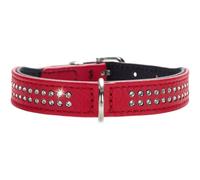 HUNTER Collare in Pelle Nappa e Strass, per Cani Piccoli