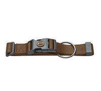 HUNTER collare per cane LONDON VARIO PLUS in nylon, regolabile, con scarico trazione, chiusura di sicurezza, resistente, leggero, asciugatura rapida, colore: marrone, taglia L-XL