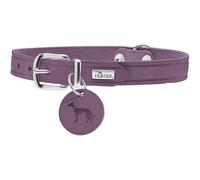 HUNTER Collare per cani Aalborg, colore lilla, pelle robusta e resistente, forte grasso, ideale per sport e tutti i giorni, con ciondolo in pelle, made in Germany, taglia 52