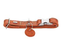 HUNTER Collare per cani Aalborg in alluminio, colore: arancione, morbida pelle, chiusura a scatto in alluminio, regolabile, robusto, elegante e senza tempo, Made in Germany, taglia: M