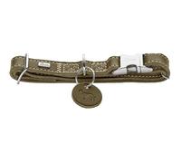 HUNTER Collare per cani Aalborg in alluminio, colore: oliva, morbida pelle con chiusura a scatto in alluminio, regolabile, robusto, elegante e senza tempo, Made in Germany, taglia: M