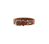 HUNTER Collare per cani Aalborg Soul, colore cognac, con punzonatura a cuore, forte ingrassato, resistente, taglia 30
