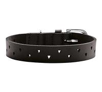 HUNTER Collare per cani Aalborg Soul, colore nero, con punzonatura a cuore, altamente ingrassato, resistente, taglia 40
