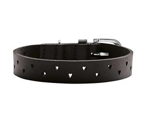 HUNTER Collare per cani Aalborg Soul, colore nero, con punzonatura a cuore, forte ingrassato, resistente, taglia 50