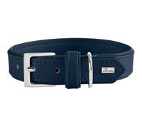 HUNTER Collare per cani Amalfi, colore blu navy, vegano, in similpelle effetto nappa, morbido, facile da pulire, colore brillante, particolarmente comodo da indossare, Made in Germany, taglia 35