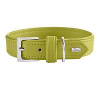 HUNTER Collare per cani Amalfi, colore: verde, vegano, in similpelle effetto nappa, morbido, facile da pulire, colore brillante, particolarmente comodo da indossare, Made in Germany, taglia: 35