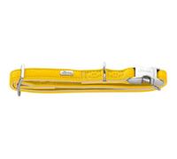 HUNTER Collare per cani Amalfi in alluminio, colore: giallo, in similpelle effetto nappa, vegano, regolabile, con chiusura in alluminio, made in Germany, taglia 30-45/M