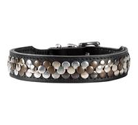 HUNTER Collare per Cani Arizona UP, Colore Nero, Resistente Pelle Bovina, Lussuoso Rivetto, Piacevole al Tatto e Robusto, Pezzo Unico, Made in Germany, Taglia 37