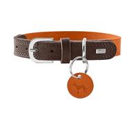 HUNTER Collare per Cani LEMVIG, Colore: Arancione/Marrone Scuro, in Pelle, Resistente e Resistente, piacevolmente Morbido, Confortevole, Elegante e alla Moda, Prodotto in Germania, Taglia 40
