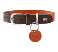 HUNTER Collare per Cani LEMVIG, Colore: Arancione/Marrone Scuro, in Pelle, Resistente e Resistente, piacevolmente Morbido, Confortevole, Elegante e alla Moda, Prodotto in Germania, Taglia 45