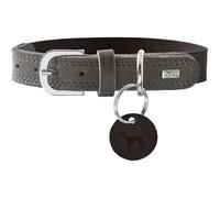 HUNTER Collare per Cani LEMVIG, Colore: Nero/Grigio Pietra, in Pelle, Resistente e Resistente, piacevolmente Morbido, Confortevole, Elegante e alla Moda, Prodotto in Germania, Taglia 65