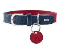 HUNTER Collare per Cani LEMVIG, Colore: Rosso/Blu Scuro, in Pelle, Resistente e Resistente, piacevolmente Morbido, Confortevole, Elegante e alla Moda, Prodotto in Germania, Taglia 40