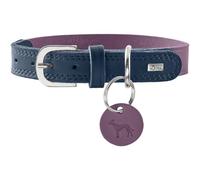 HUNTER Collare per Cani LEMVIG, Colore: Viola/Blu Scuro, in Pelle, Resistente e Resistente, piacevolmente Morbido, Confortevole, Elegante e alla Moda, Made in Germany, Taglia 50