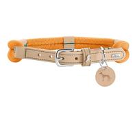 HUNTER Collare per cani Malia, colore albicocca/naturale, in morbida rugiada e pelle resistente, leggero, resistente, look moderno ed elegante, colori freschi, Made in Germany, taglia: 60