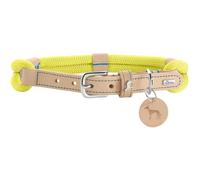 HUNTER Collare per cani Malia, colore lime/naturale, in morbida rugiada e pelle resistente, leggero, resistente, look moderno ed elegante, colori freschi, Made in Germany, misura 65