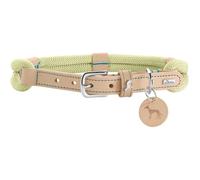 HUNTER Collare per cani Malia, colore menta/naturale, in morbida rugiada e pelle resistente, leggero, resistente, look moderno ed elegante, colori freschi, Made in Germany, taglia: 65