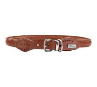 HUNTER Collare per cani Round & Soft Canadian UP, colore: Cognac, morbida pelle bovina, con cuciture rotonde, sostenibile, made in Germany, taglia 45