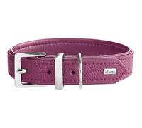 HUNTER Collare per cani Sofia, colore lampone, finta pelle nappa, facile da pulire, tinta brillante, morbida imbottitura, resistente agli strappi, Made in Germany, taglia 55