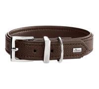 HUNTER Collare per cani Sofia, colore marrone, in similpelle con effetto nappa bovina, facile da pulire, tinta brillante, morbida imbottitura, resistente agli strappi, Made in Germany, taglia 55
